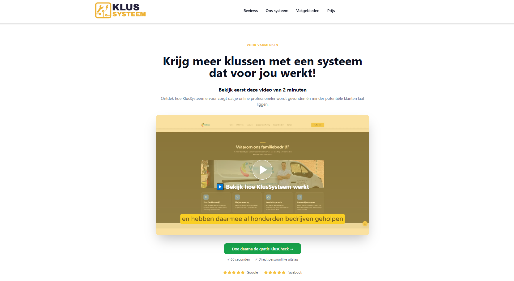 KlusSysteem website